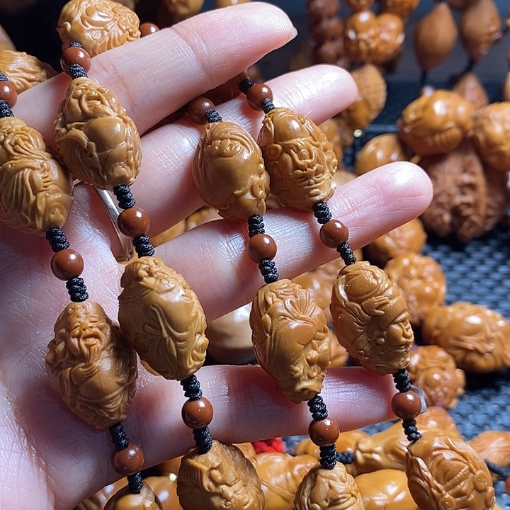 吊坠橄榄核自*人财神脖挂