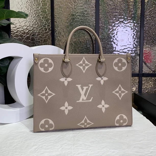 95新 LouisVuitton/路易威登 lv大象灰on the go 中号
