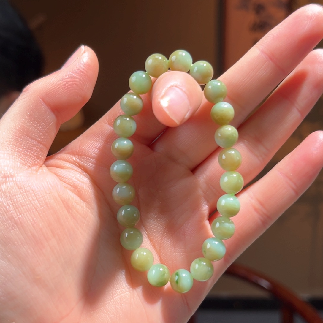 未镶嵌手串和田玉新疆黑羊洞双色8mm199