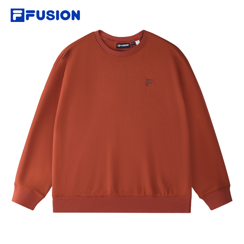 FILA斐乐宽松简约圆领卫衣情侣运动休闲亲肤透气长袖T11U515203F