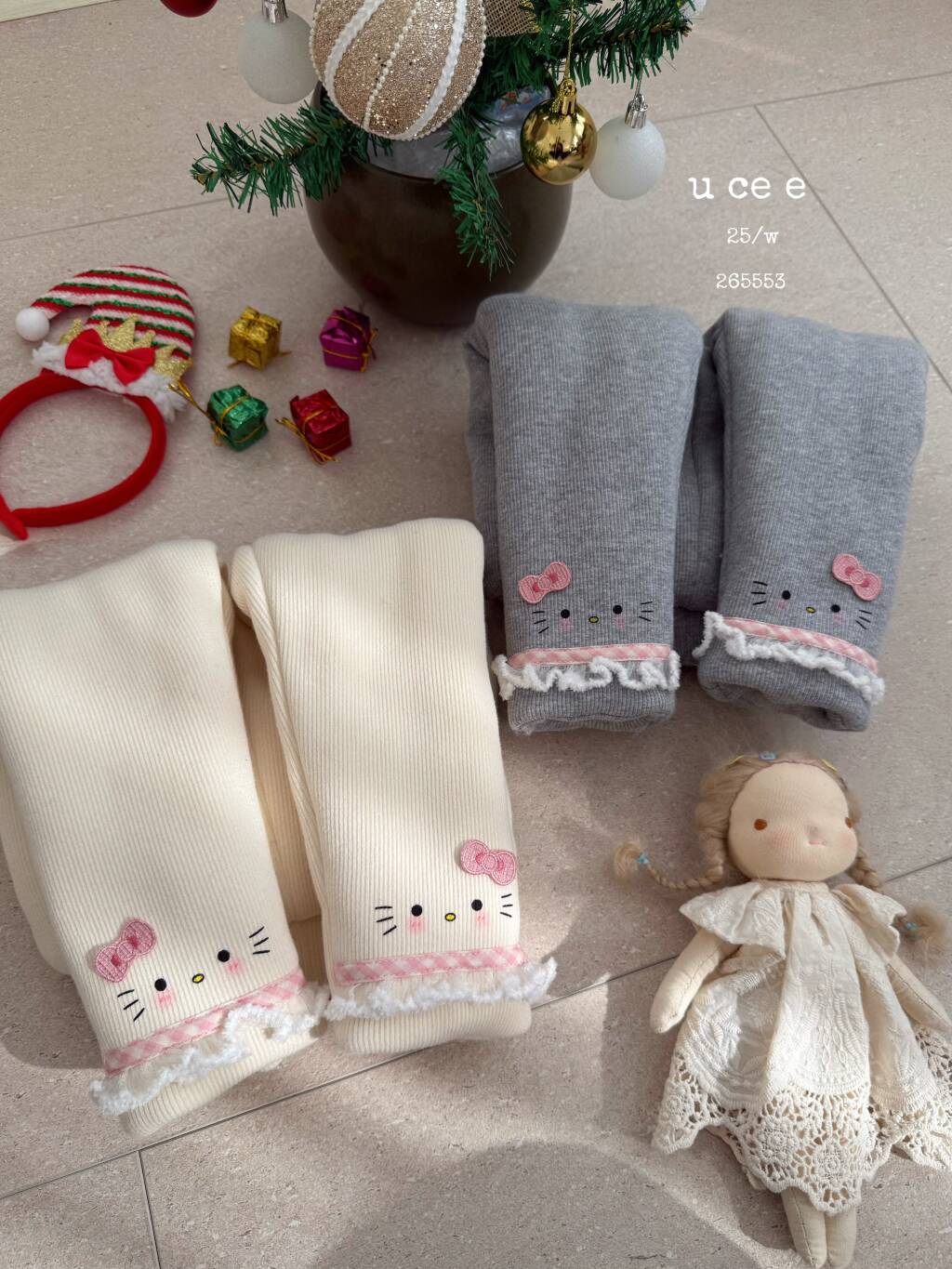 釉兮 2025冬女童蚕丝棉打底裤一条过冬Kitty百搭舒适韩版