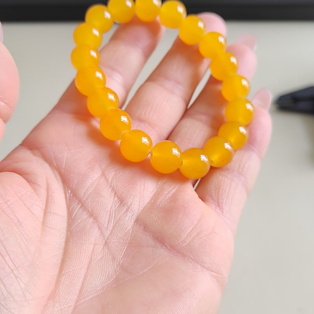 玛瑙/玉髓手链未镶嵌玛瑙手册黄色漂亮