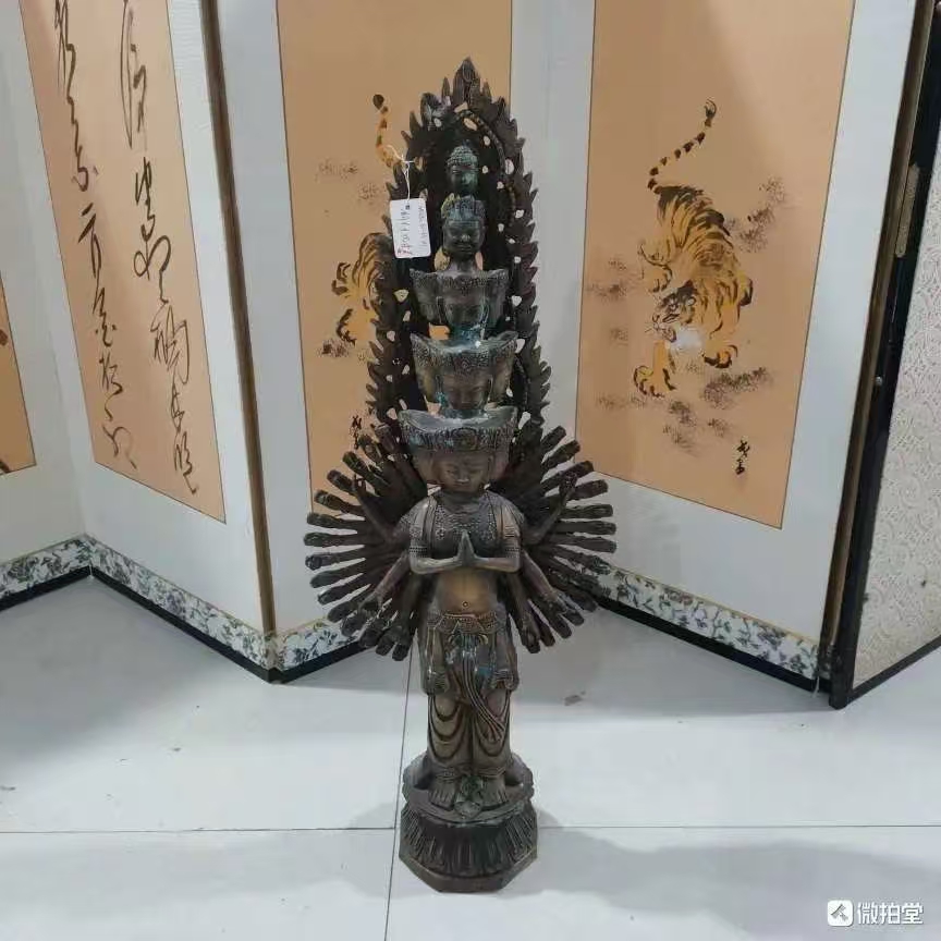 39-16博14.5铜制人物摆件祈福香道具（氧化沙眼）价格私询