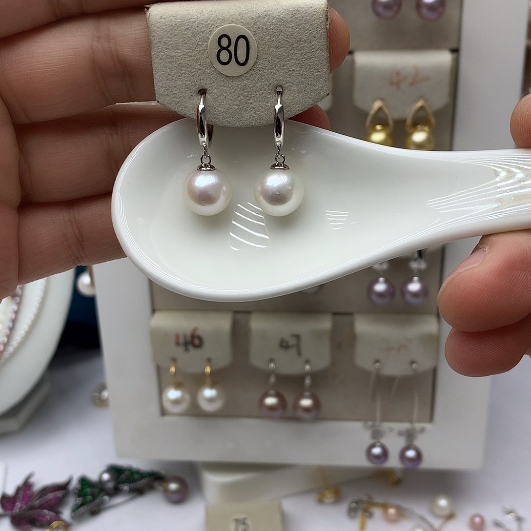 淡水珍珠耳饰银S925镶嵌