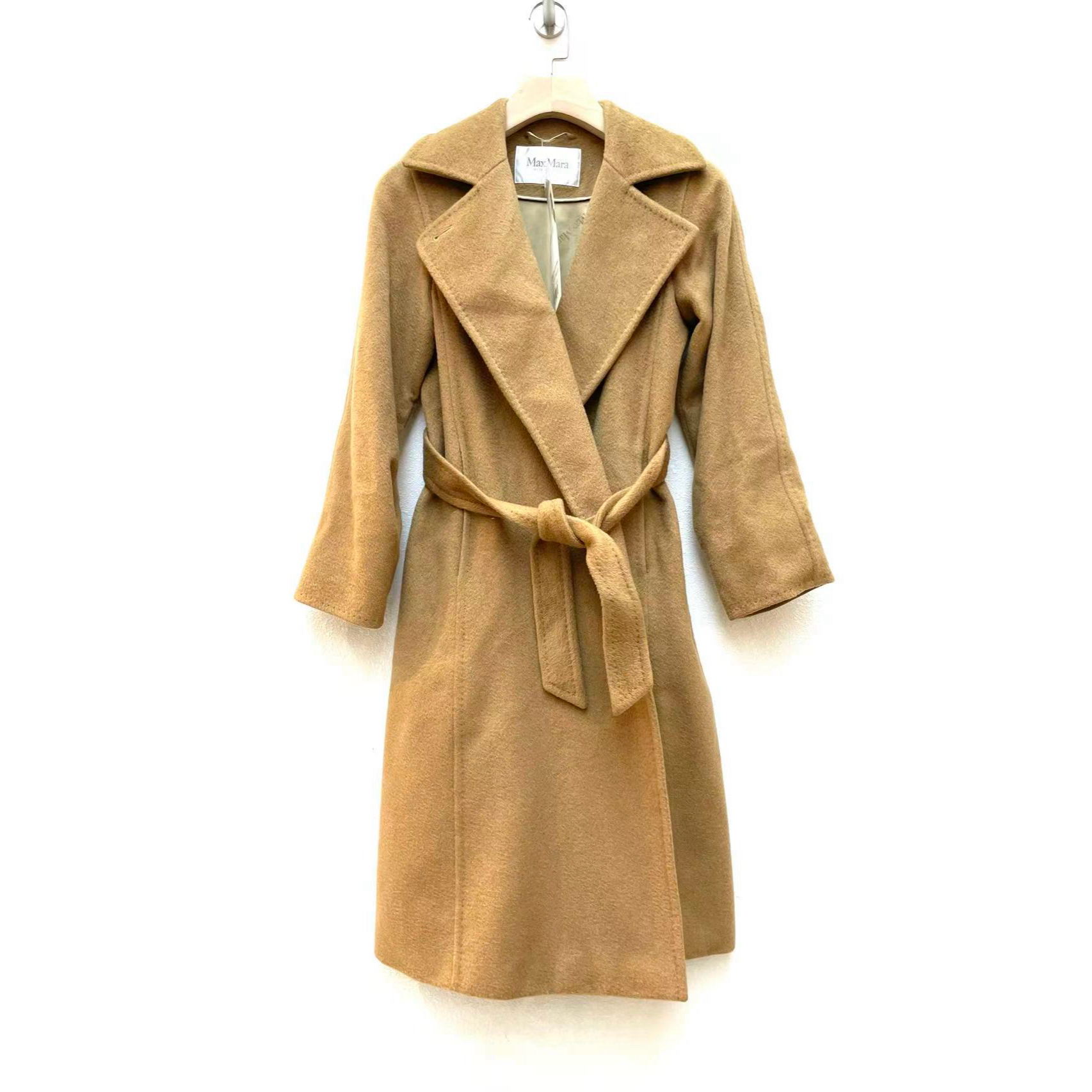 95新 MaxMara 驼色水波纹大衣外套34码2741