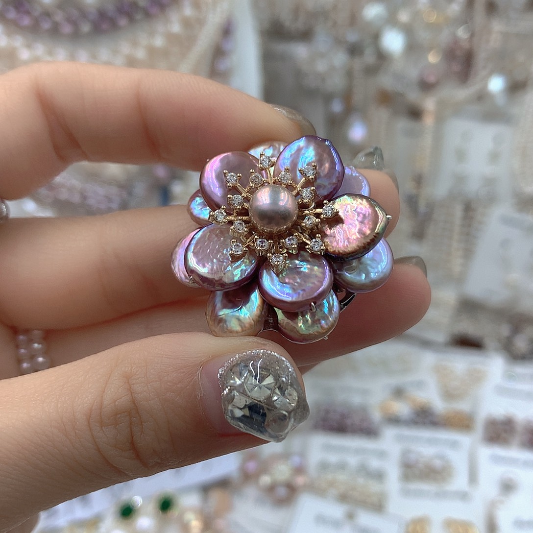 淡水珍珠耳饰银S925镶嵌