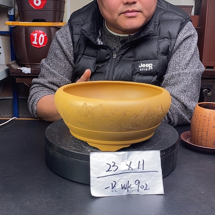 紫砂花盆货号一只WK902