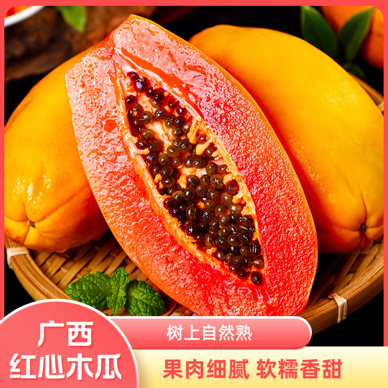 冰糖红心木瓜 X树上熟红心木瓜产地新鲜应季水果果园现摘现发