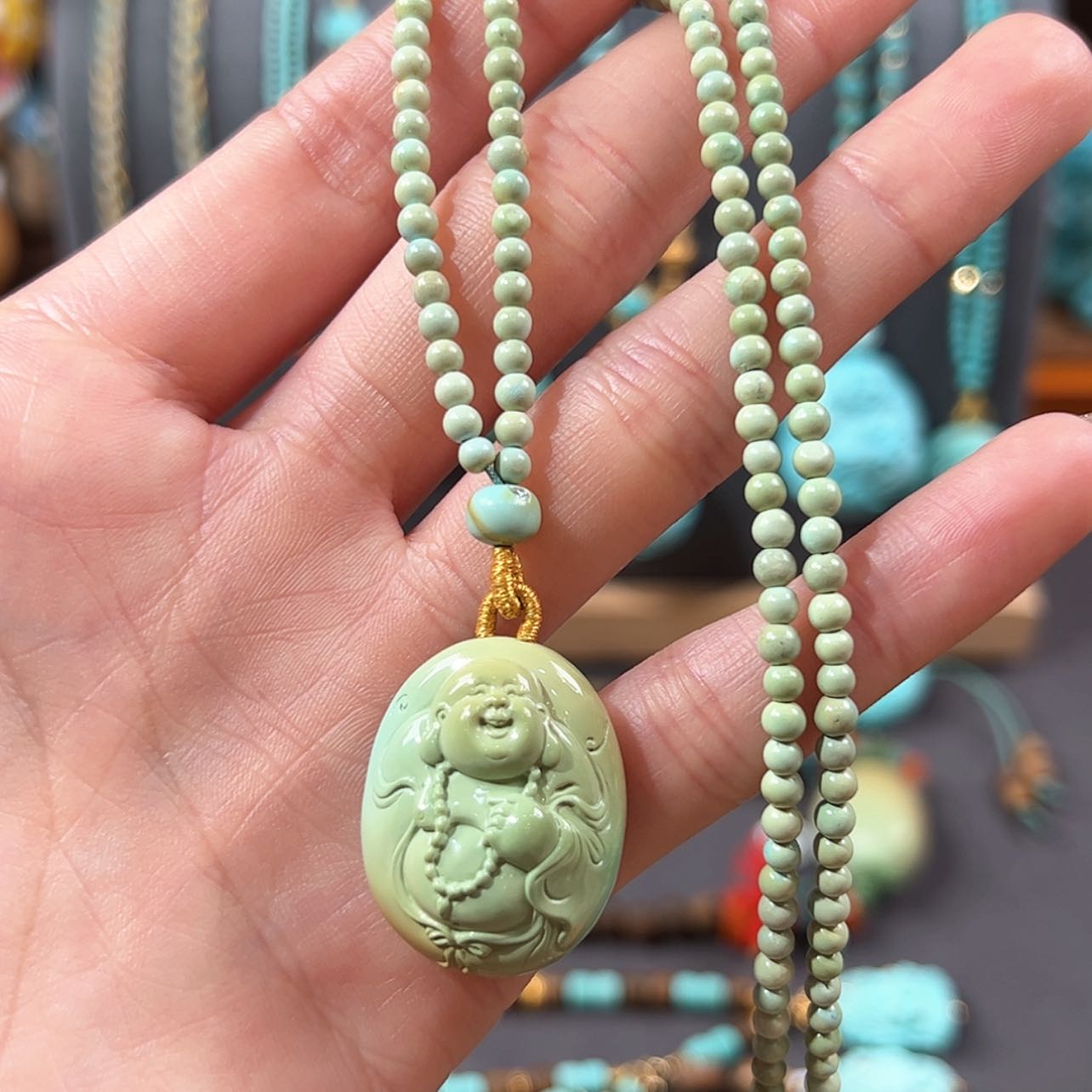 【闪购商品】绿松石颈饰18K金镶嵌