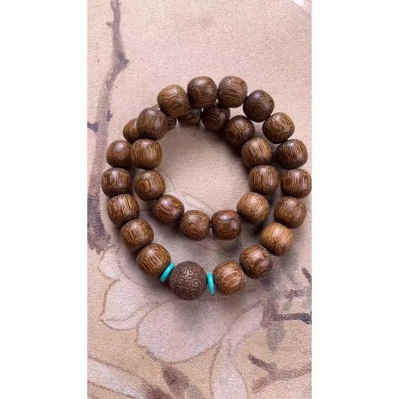 增香沉香木老型珠带顶珠单圈手串（无礼盒）575