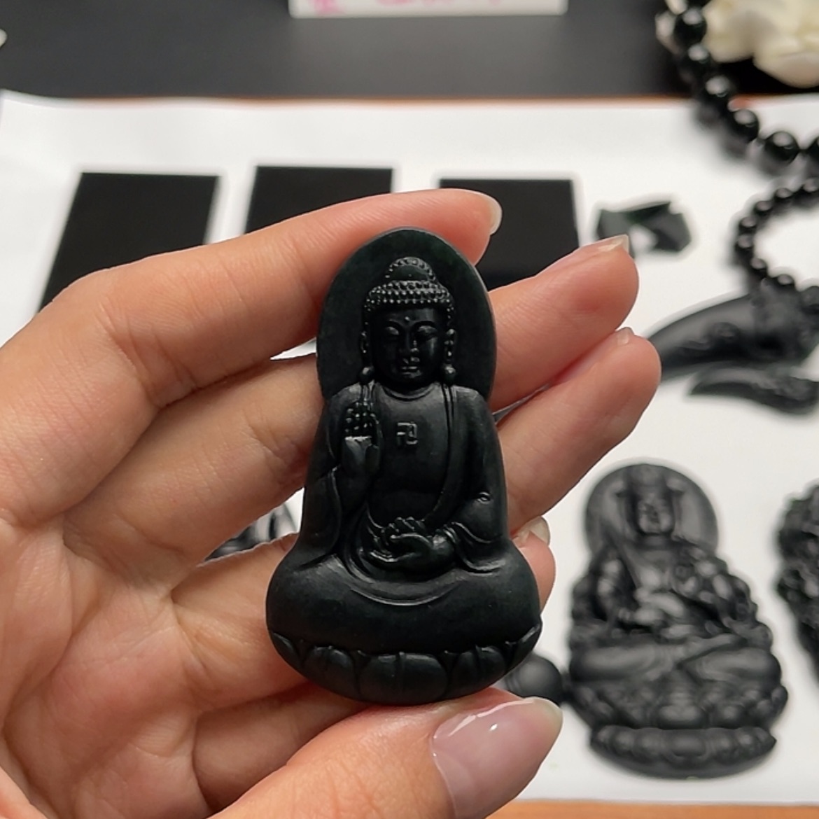 【闪购商品】定制翡翠未镶嵌墨翠