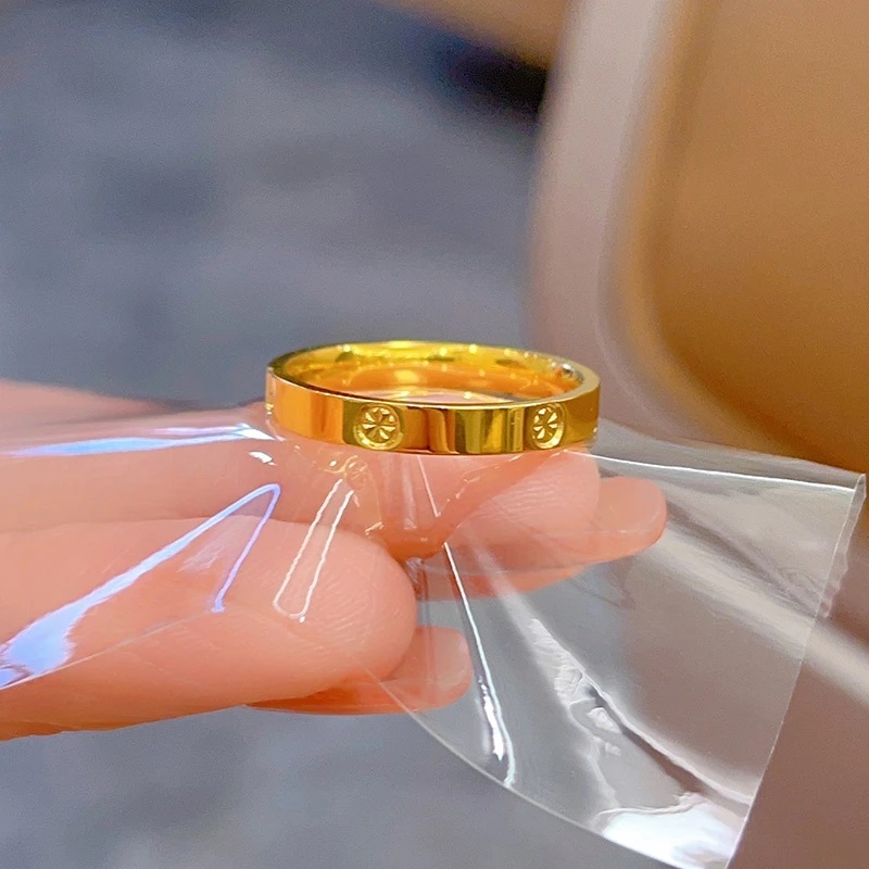 不掉色轻奢高级感米字戒指女男士简约气质百搭个性情侣素圈指环