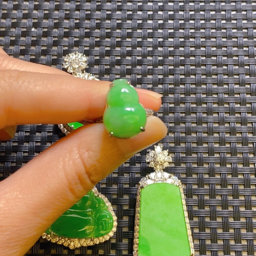 翡翠戒指银S925镶嵌戒指