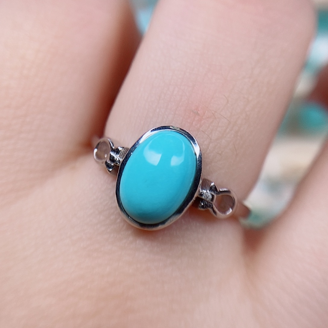 绿松石戒指银S925镶嵌