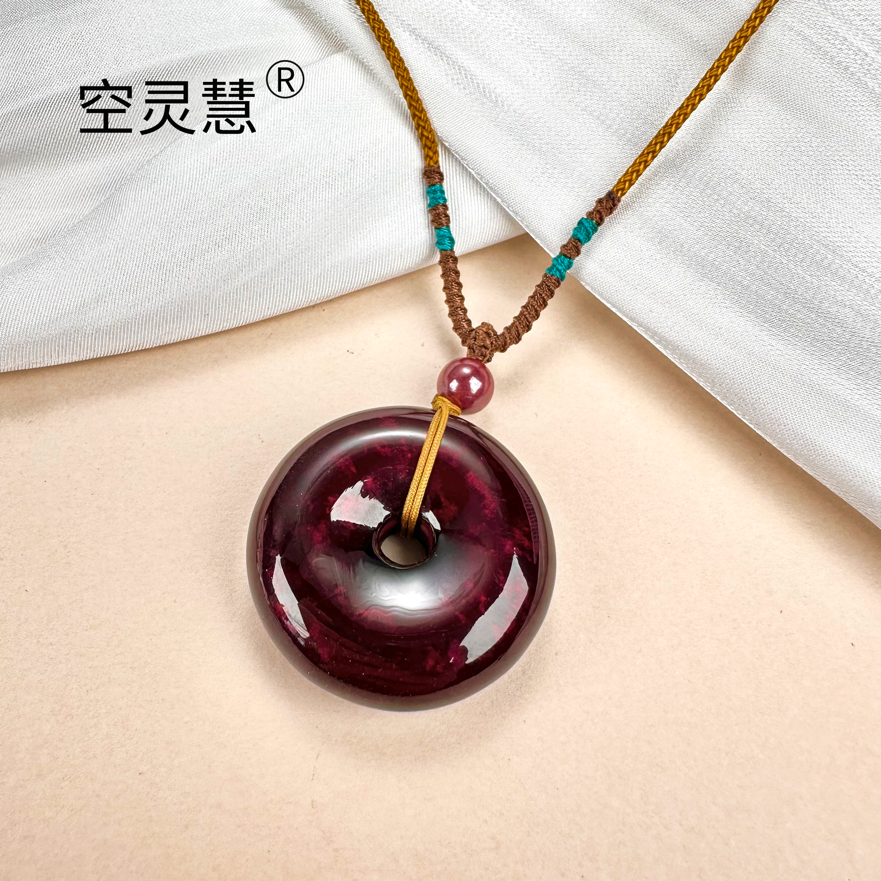 含辰砂工艺品0856  辰砂（大漆工艺紫金砂）/项链