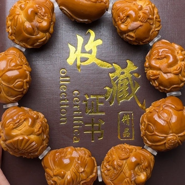 橄榄核手串/手链荷叶财神