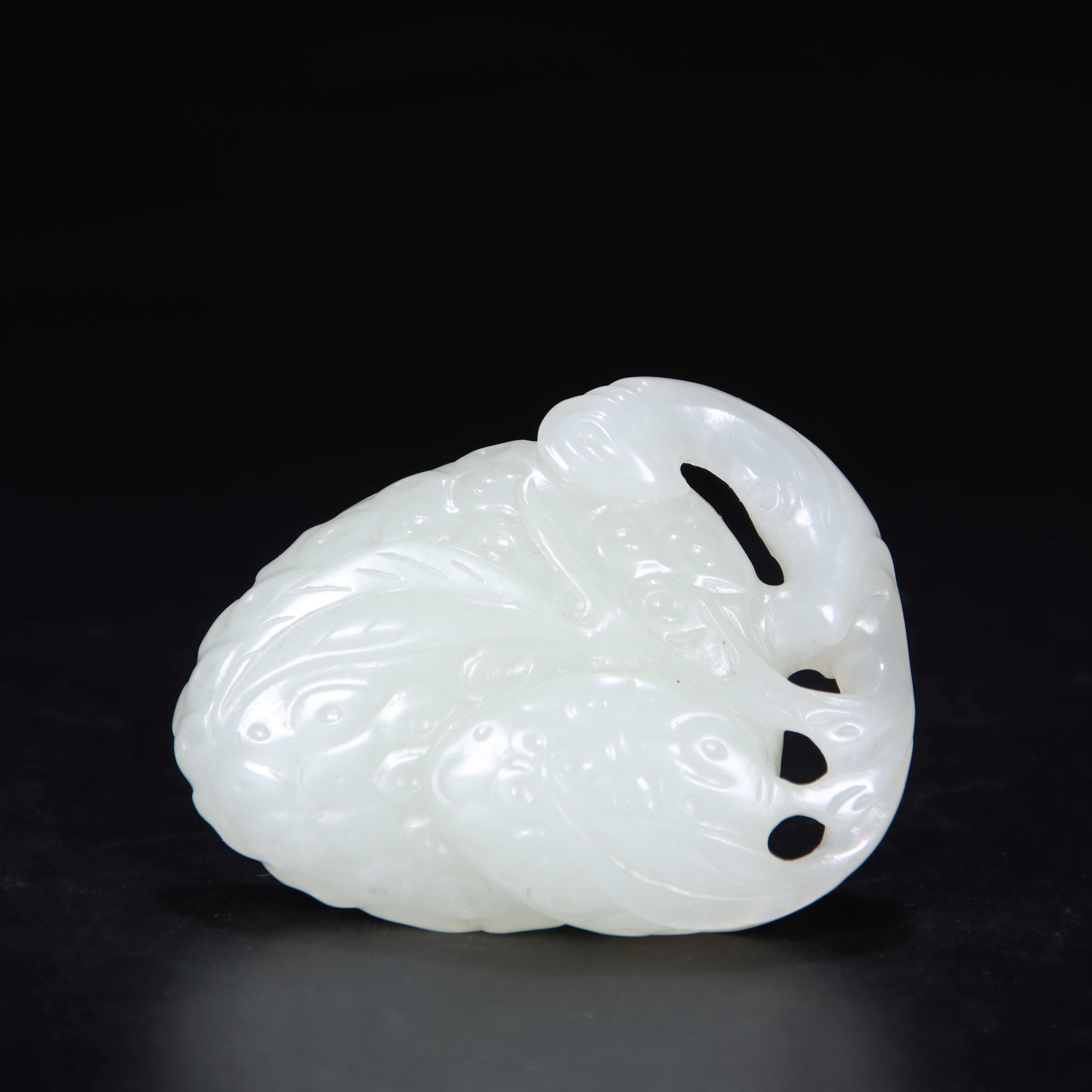 清和田玉一本万利花件-NX