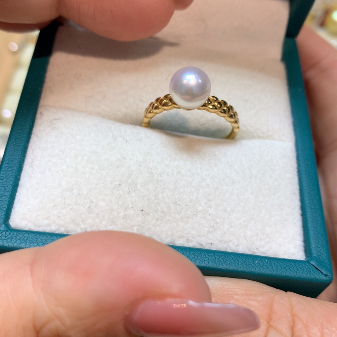 海水珍珠戒指银S925镶嵌