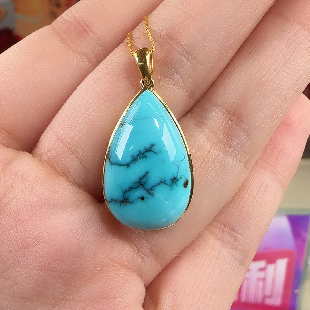 绿松石18K金镶嵌珠宝奇石