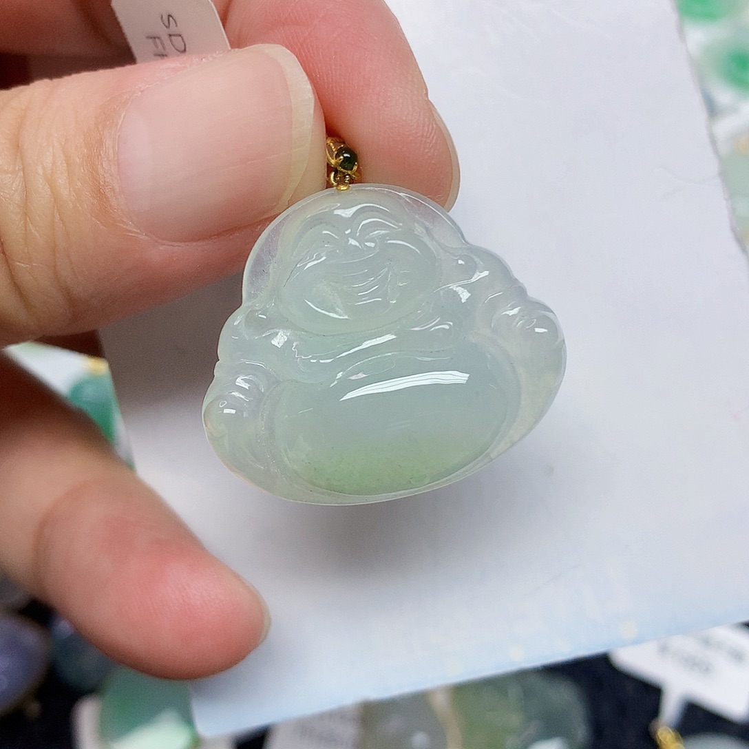 翡翠18K金镶嵌颈饰356789