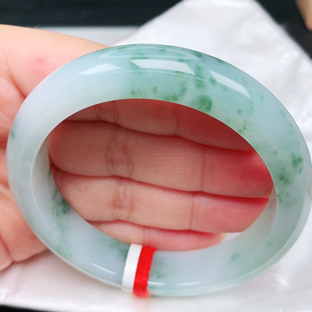 未镶嵌手镯翡翠13小绿花 