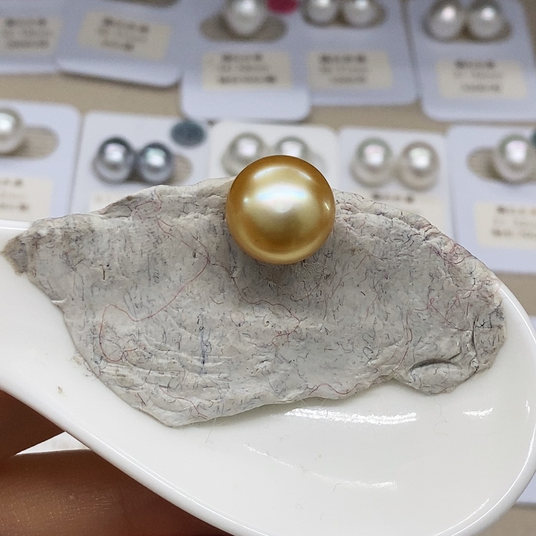 未镶嵌金珠13.1馒头不退换海水珍珠