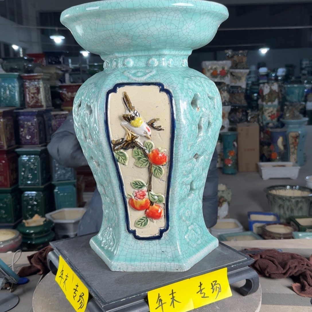 一风堂石湾花盆。缩釉 微瑕734