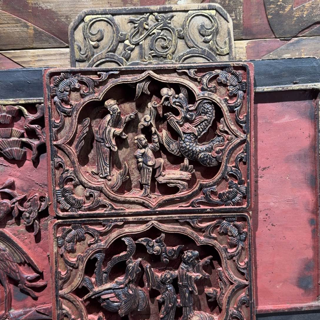 雨***田香樟木老木雕花板