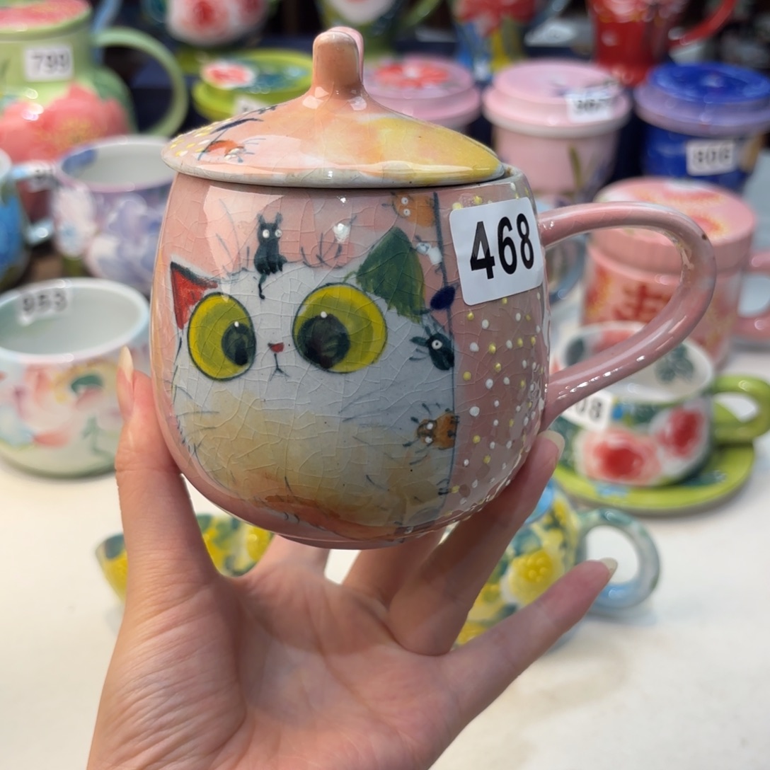 瓷片景德镇手绘高温釉下彩陶瓷茶具