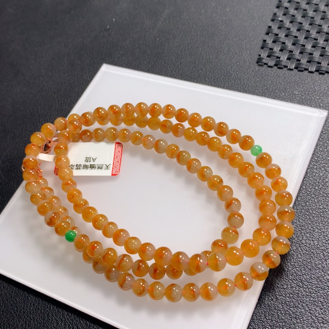 翡翠未镶嵌颈饰项链