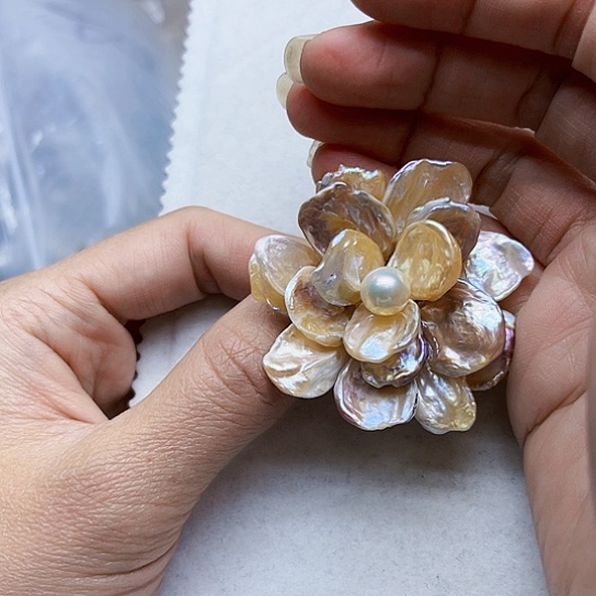 淡水珍珠材料银S925镶嵌