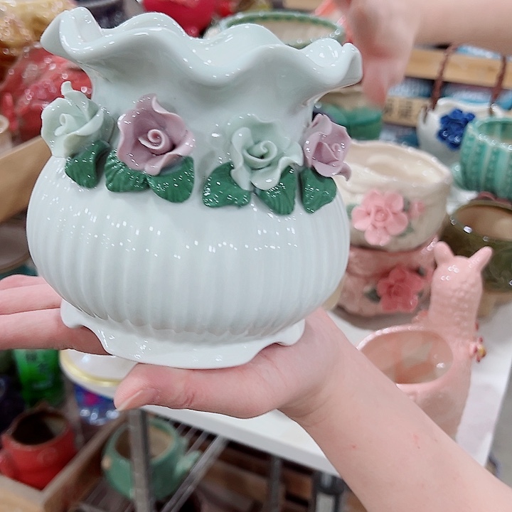 有孔，凑单福利满10元发货陶瓷多肉花盆！