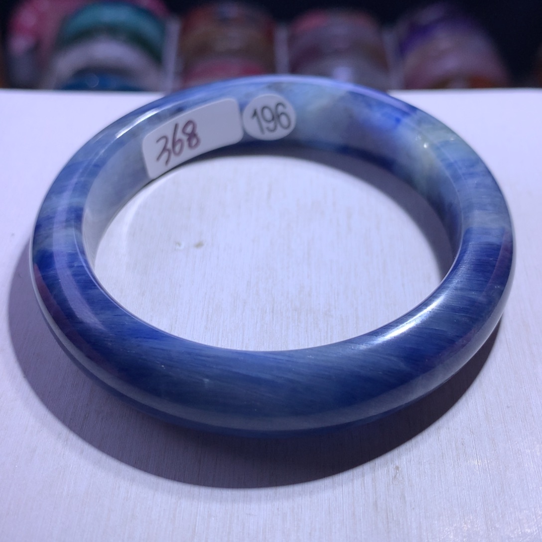 水晶银S925镶嵌手镯蓝晶58.4圈196