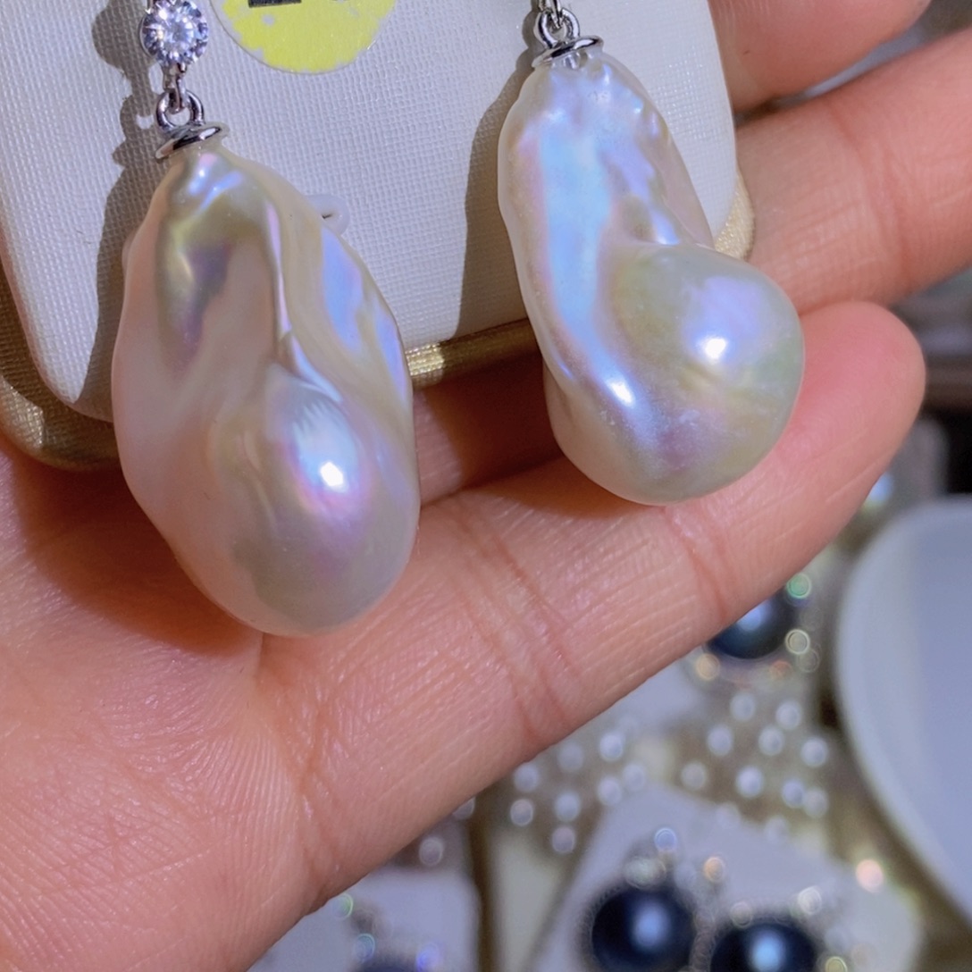 银S925镶嵌天然淡水珍珠淡水珍珠