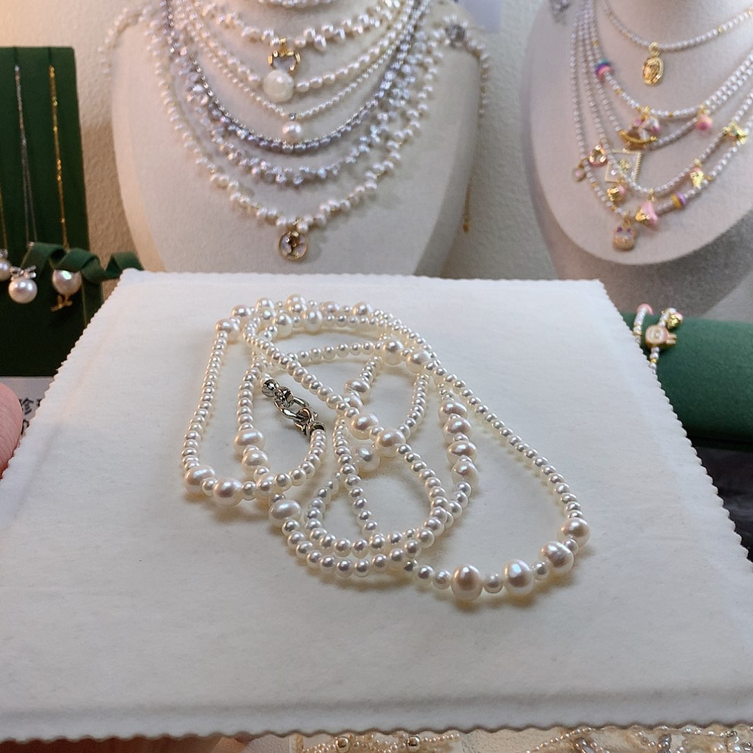 月***盐合金淡水珍珠毛衣链