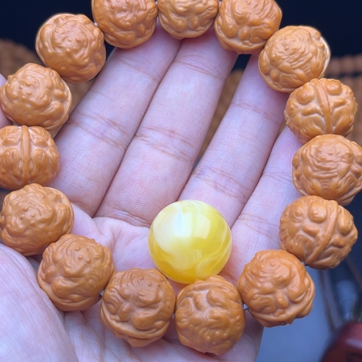 猴头核桃吊坠17蝉王，圆珠