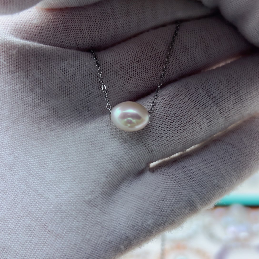 淡水珍珠吊坠银S925镶嵌