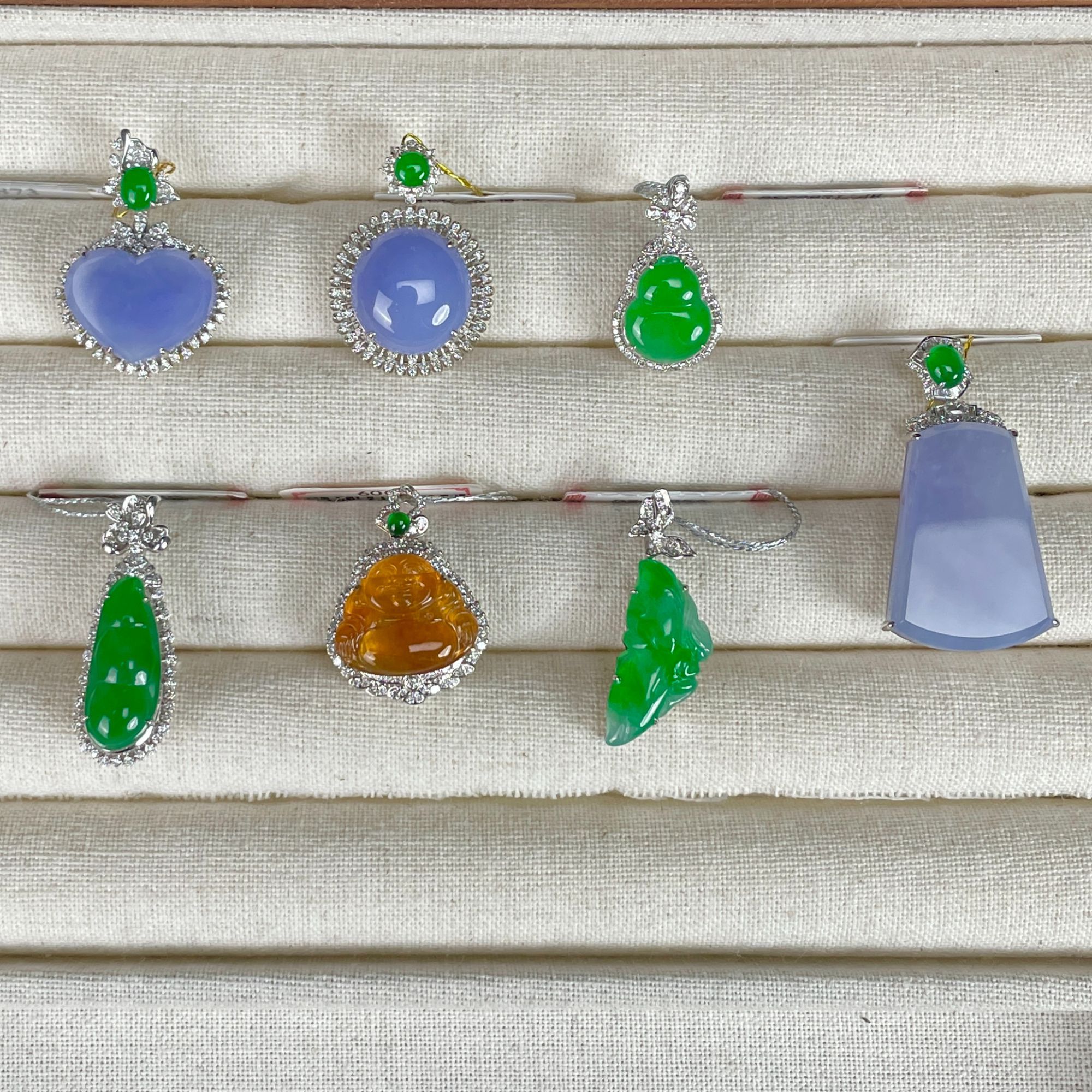 【彩虹盘】翡翠吊坠-多样性发一件-18K金镶嵌-SR21|CXQ21