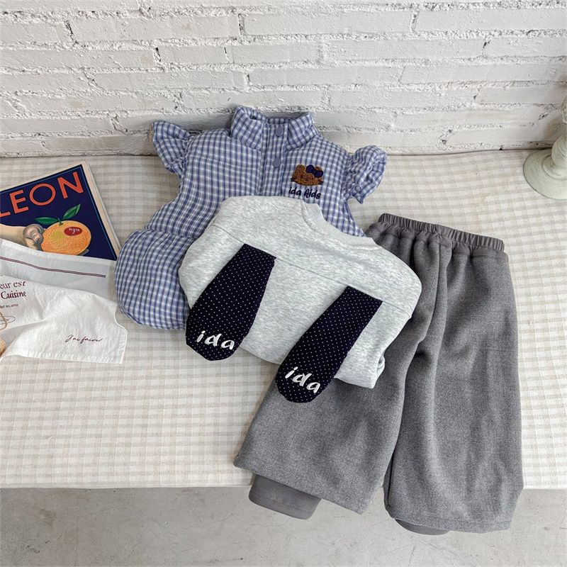 AF17~【百搭靴裤】泡塔·25冬~加绒汉服8223（童装汉服）花灰色