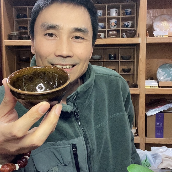 手工柴烧建盏一个