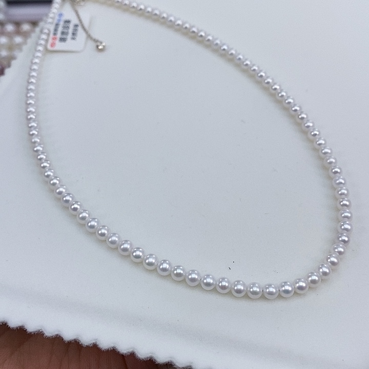 淡水珍珠颈饰银S925镶嵌4.5左右冷白无瑕疵
