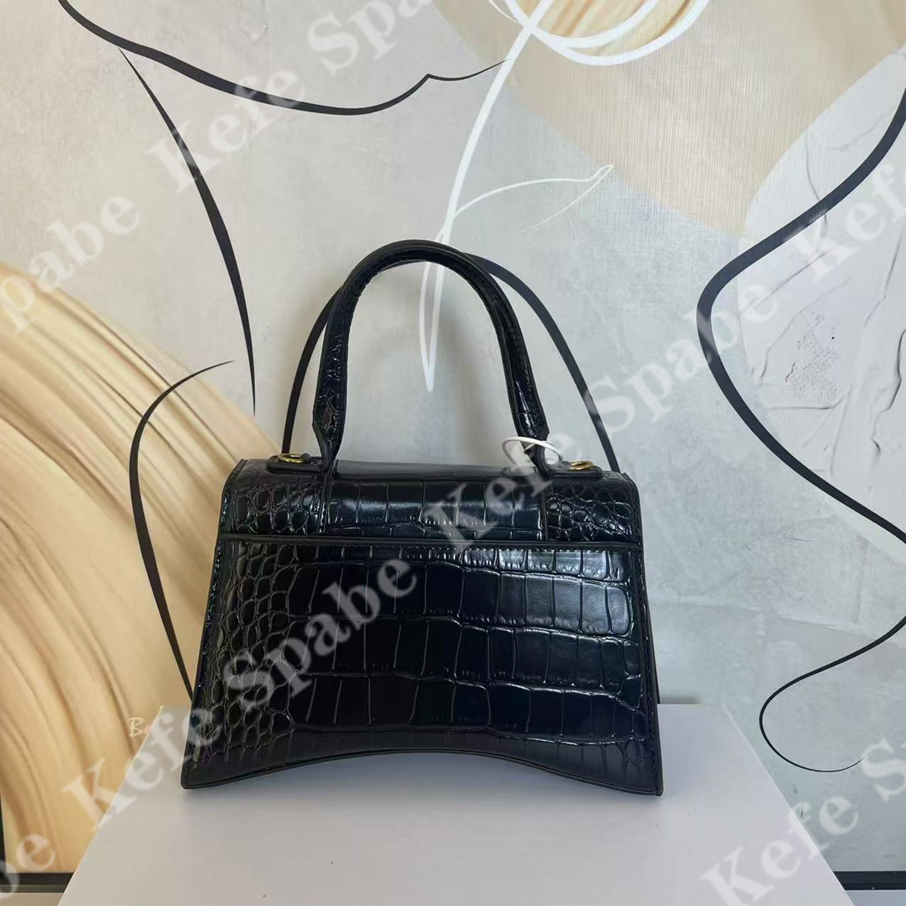 HM165   25新款黑色沙漏大号鎏金包