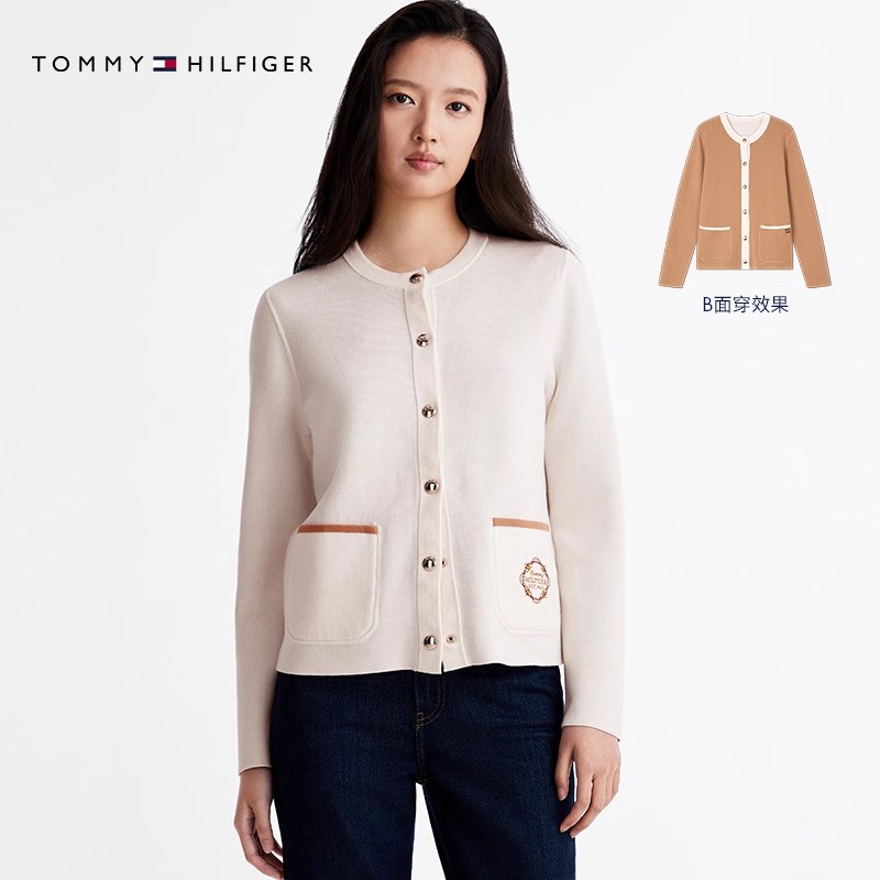 【新年系列】Tommy25秋冬女装双面穿蛇年本命年针织圆领开衫44300