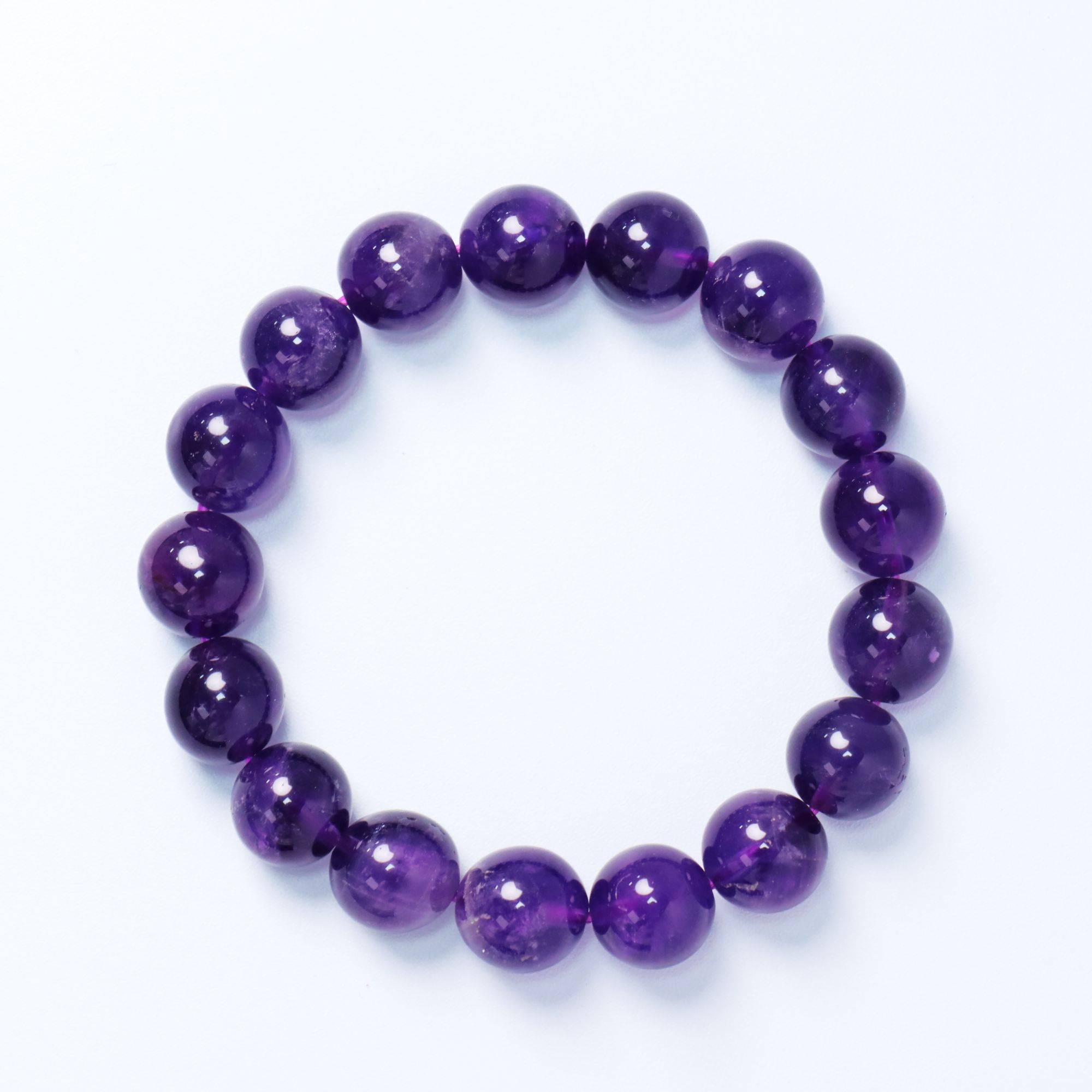 【中晶严选】10m乌拉圭天然紫水晶手串毕业级帝王紫高贵优雅