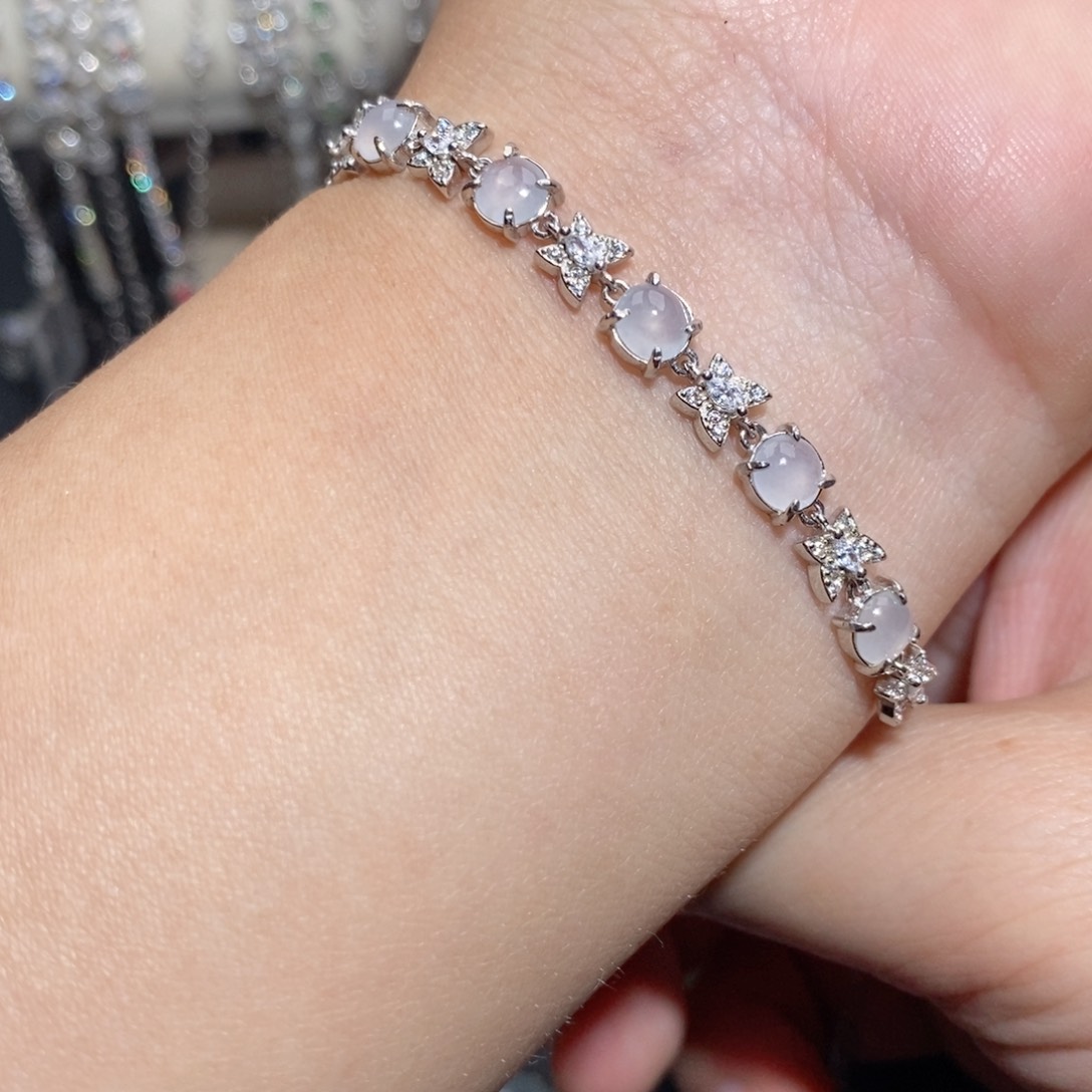 翡翠手链银S925镶嵌j j k o