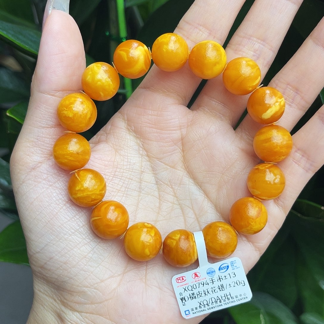 未镶嵌琥珀手链13m石膏妖花蜡