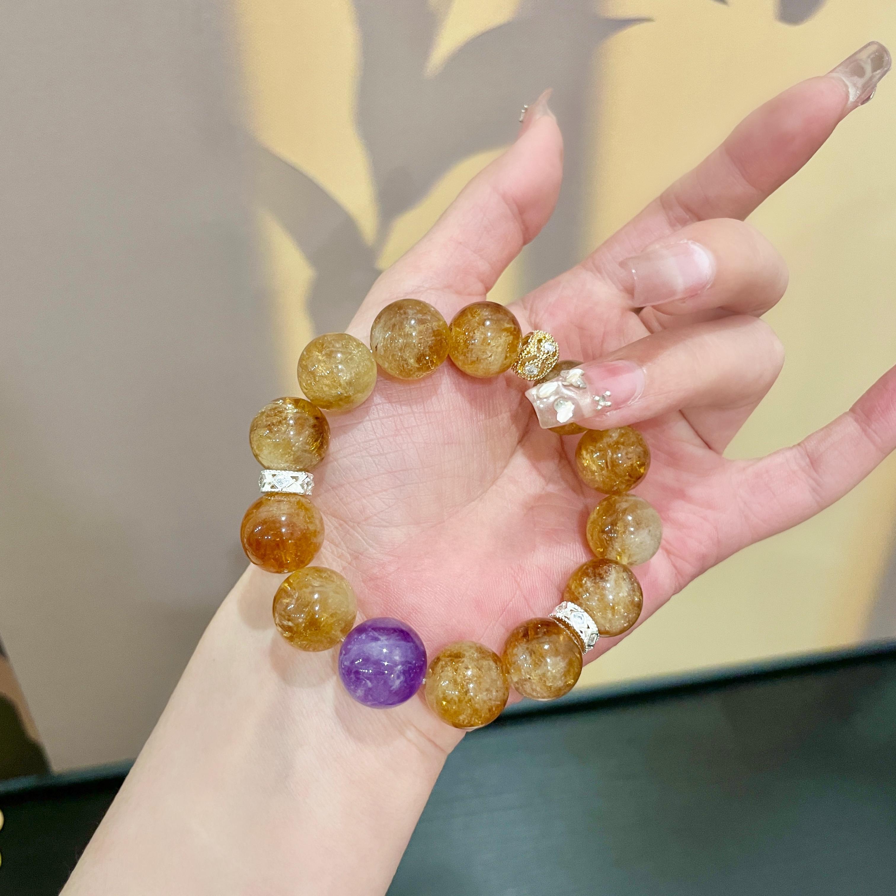 【精准致fu】+14mm黄塔晶+紫水晶原创设计天然水晶多样性TY120