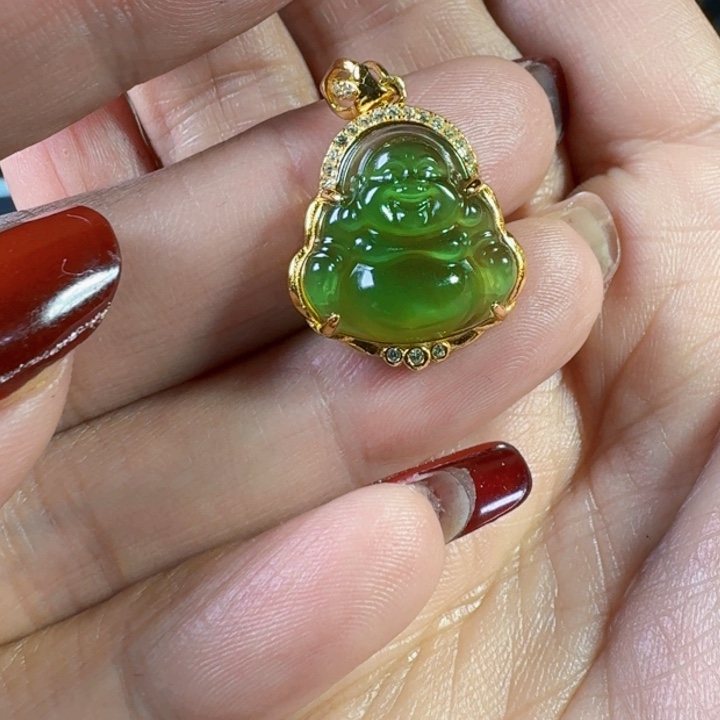 和田玉（碧玉）颈饰银S925镶嵌