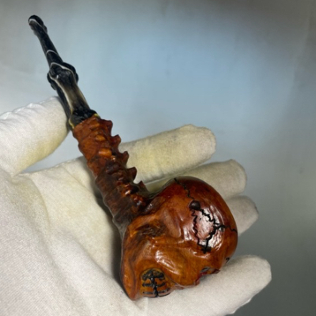 辻弎斗坊手工制作永恒骷髅烟斗