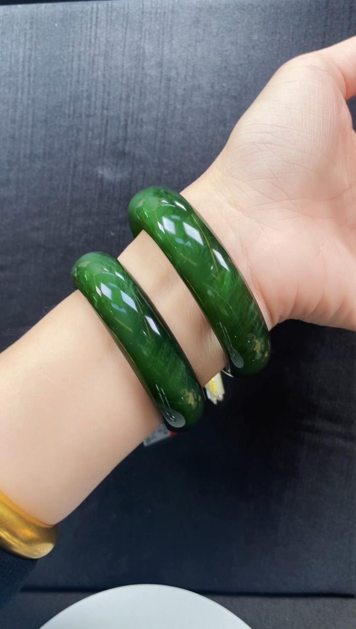 【壹世臻选】天然和田玉丨猫眼轮胎手镯丨多样性发一